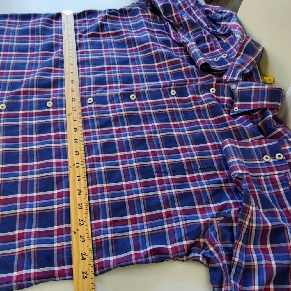 Peter Millar Cotton Button Down Shirt Size XL Plaid Long‎ Sleeve Casual - Picture 11 of 14